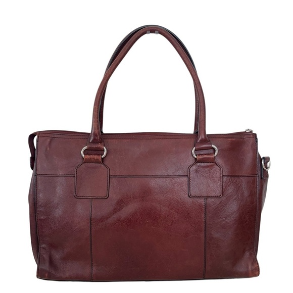 Wilsons Leather Computer Bag Attache 100% Genuine Leather Oxblood Red/Brown - Picture 2 of 13